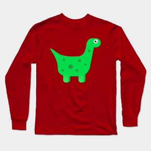 Adorable Green Dino Cartoon Long Sleeve T-Shirt